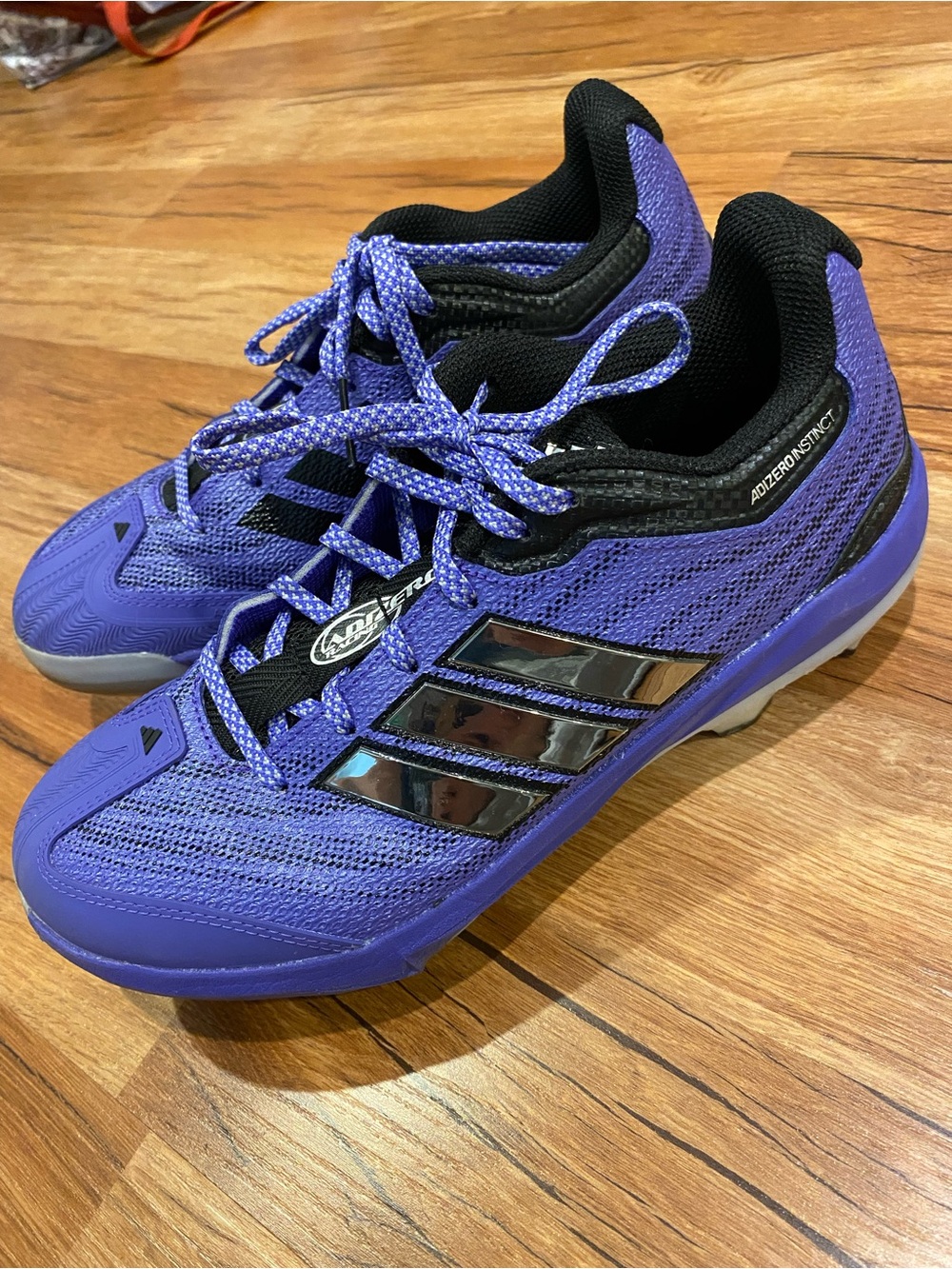 ADIZERO INSTINCT 3.0 CLEATS RACING TEAM softball baseball purple molded cleat